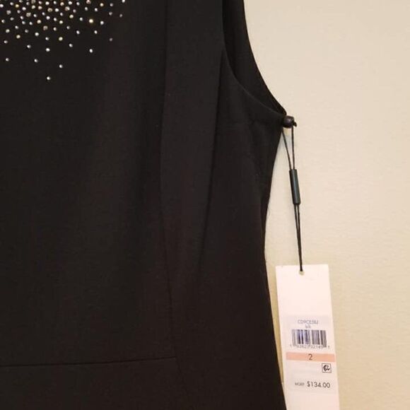 Calvin Klein Black Dress Neckline Embellishments - Picture 6 of 8